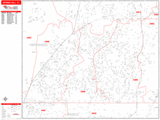 Spring Hill Digital Map Red Line Style